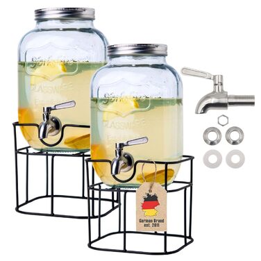 Диспенсер для напитков стеклянный 2 шт 4 л INTIRILIFE