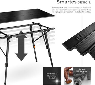 Складной алюминиевый стол для кемпинга 90 x 52 см tectake