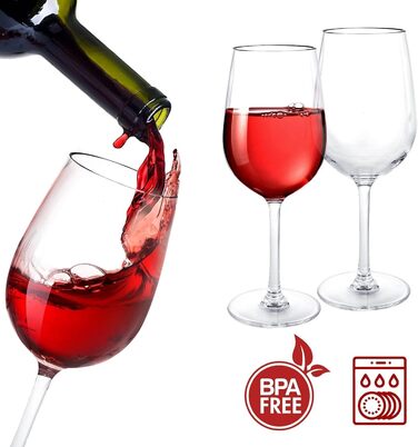 Набор из 4 пластиковых винных бокалов 550 мл FWEEK