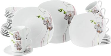 Набір посуду на 6 персон, 30 предметів Square Orchidee Creatable