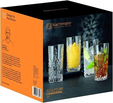 Набір склянок для лонгдрінків 420 мл, 4 предмети, Sculpture Nachtmann