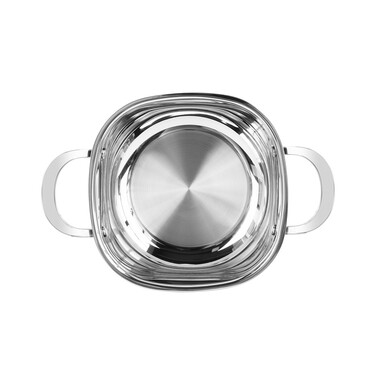 Каструля Fissman EXCLUSIVE PRO 20x10 см / 3,0 л зі скляною кришкою нержавіюча сталь (5541)