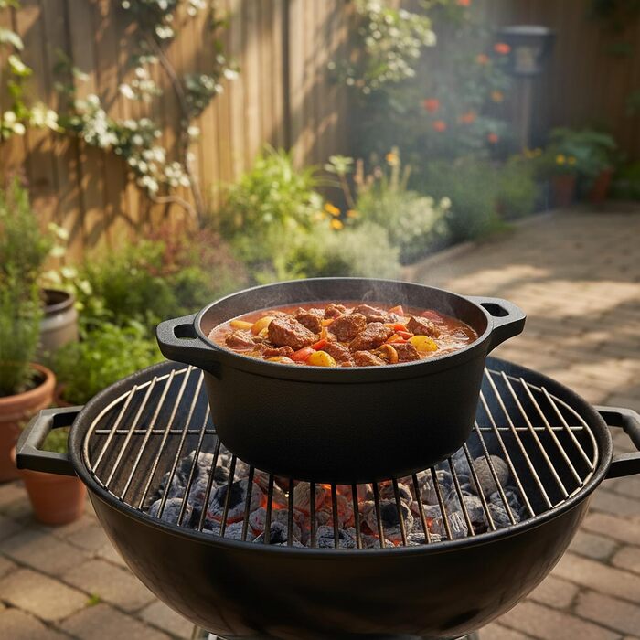 Чавунна жаровня з кришкою 22,5 см 4 л BBQ-Toro