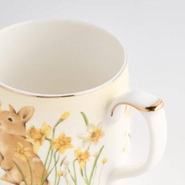 Порцелянова кружка home&you Daffelisbunny, 400 мл, 9x10x13 см, кавова кружка, пасхальна кружка для кави або чаю, кавник, весняна прикраса для столу та вітальні, пасхальна прикраса