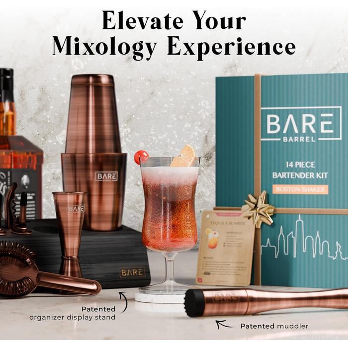 Професійний набір для приготування коктейлів із 14 предметів Bare Barrel