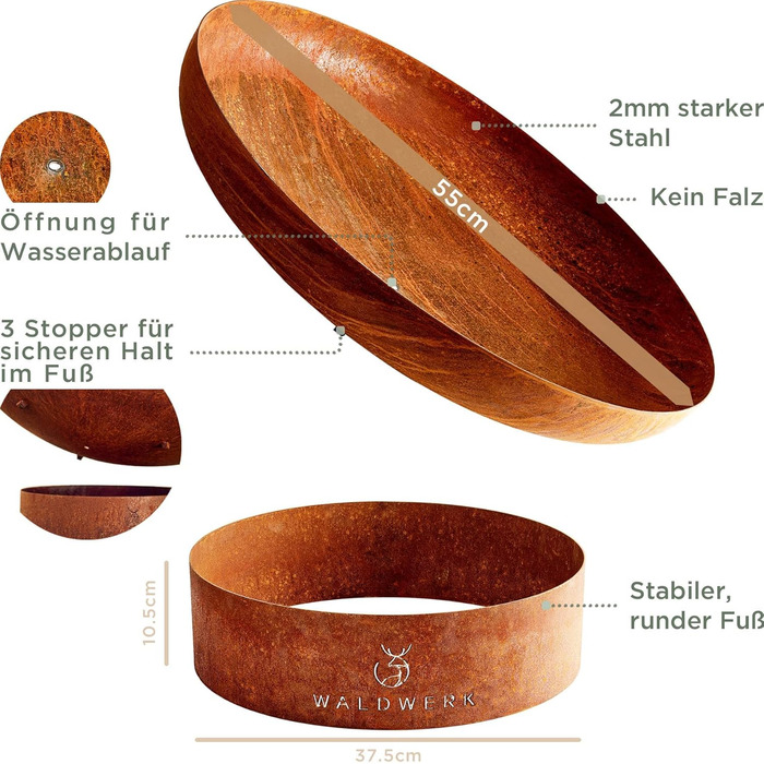Дизайнерська чаша для вогнища 55 см WALDWERK