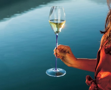Бокал для шампанского 375 мл, синяя ножка, High Performance Riedel