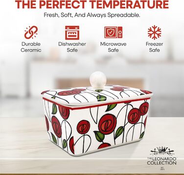 Маслянка з кришкою, китайська кераміка, з гарними акварельними мотивами, розроблена галереєю Дженніфер Роуз для Busy Bees (Mackintosh)