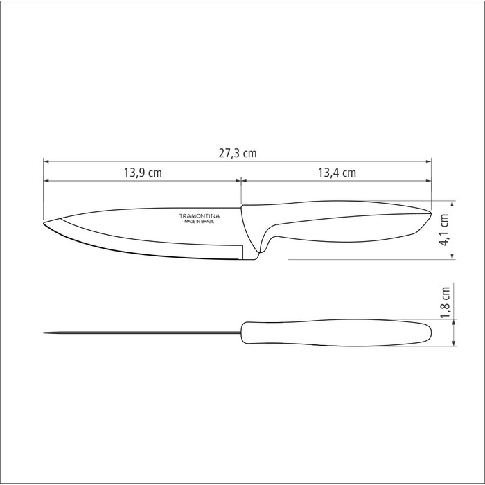 Ніж Chef Tramontina Plenus light grey, 152 мм (6740828)
