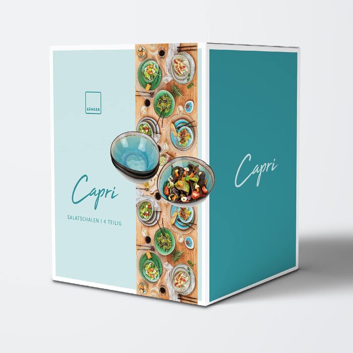 Співачка Набір десертних боулів Capri, набір десертних чаш з 4 предметів з фаянсу, ємність 450 мл (набір салатників 4 шт.)