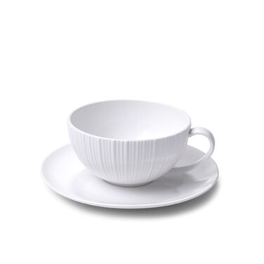 Кружка с блюдцем Fissman ELEGANCE WHITE 250 мл (9383)