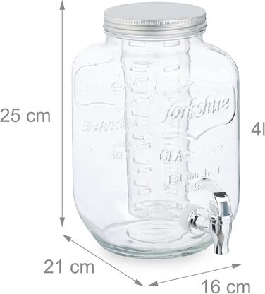 Диспенсер для напоїв з краном 4 л Relaxdays