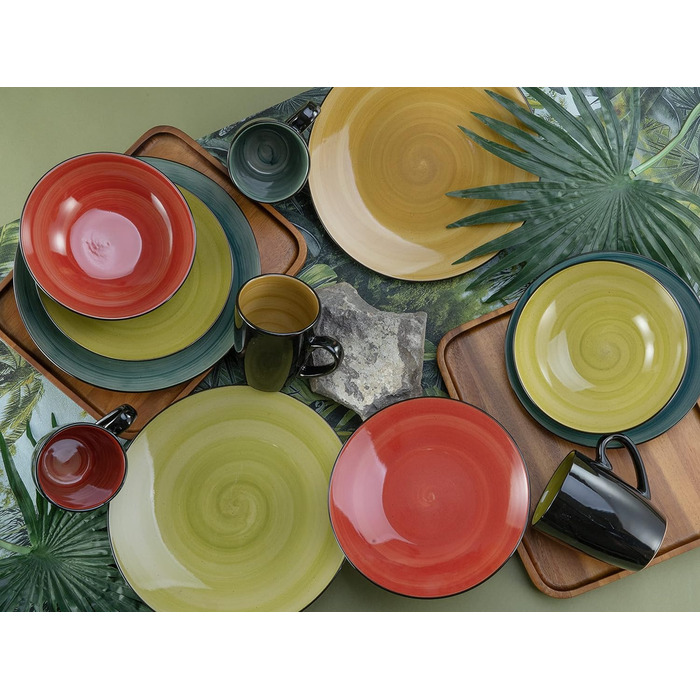 Набор посуды на 4 персоны, 16 предметов, разноцветный Samoa Creatable