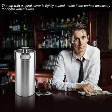 Міні-нержавіючий кег для пива 3.6л з гвинтовим кришкою портативний кег для домашнього пивоваріння, бару чи пабу