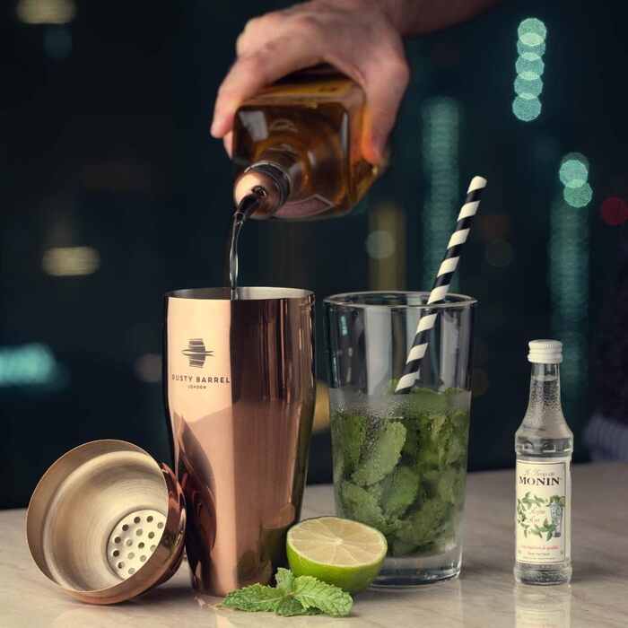 Профессиональный набор для приготовления коктейлей медный Rusty Barrel