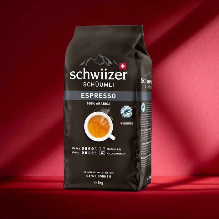 Кофе в зернах 100% арабика, 1 кг Espresso Schwiizer Schüümli