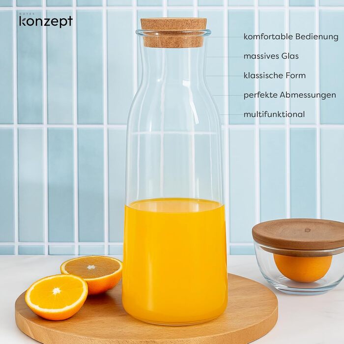 Набір графинів для води з кришками 3 шт 1 л KONZEPT