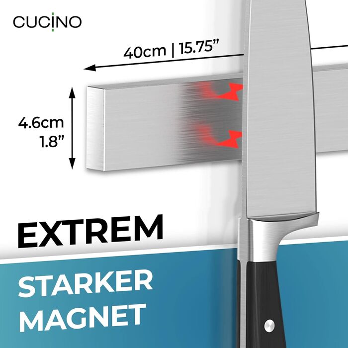 Магнітний тримач для ножів 40 см Cucino