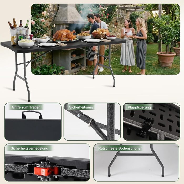 Складной фуршетный стол 152 х 70 х 74 см черный Sekey