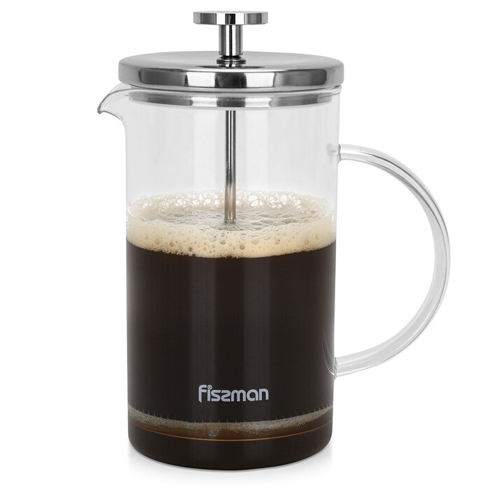 Заварювальний чайник з поршнем Fissman AFFOGATO 600 мл скляна колба (9098)