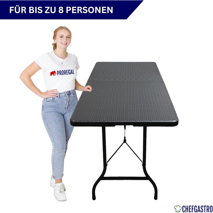 Складаний фуршетний стіл 180 x 74 х 74 см CHEFGASTRO