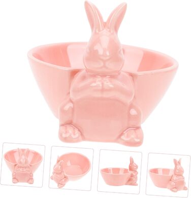 Керамічна миска у формі кролика на Великдень рожева Holibanna