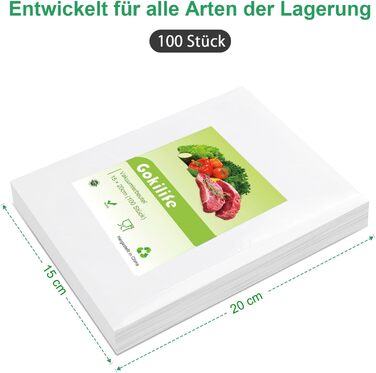 Вакуумные пакеты 100 пакетов 15 x 20 см. Gokilife