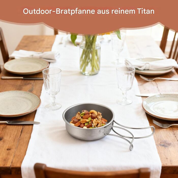 Туристическая посуда из титана с антипригарным покрытием 400 мл Generisch