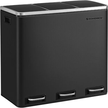 Кухонные мусорные контейнеры, 3 x 18 л, черный SONGMICS