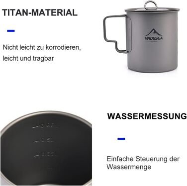 Чашка-термос для кемпінгу 750 мл widesea