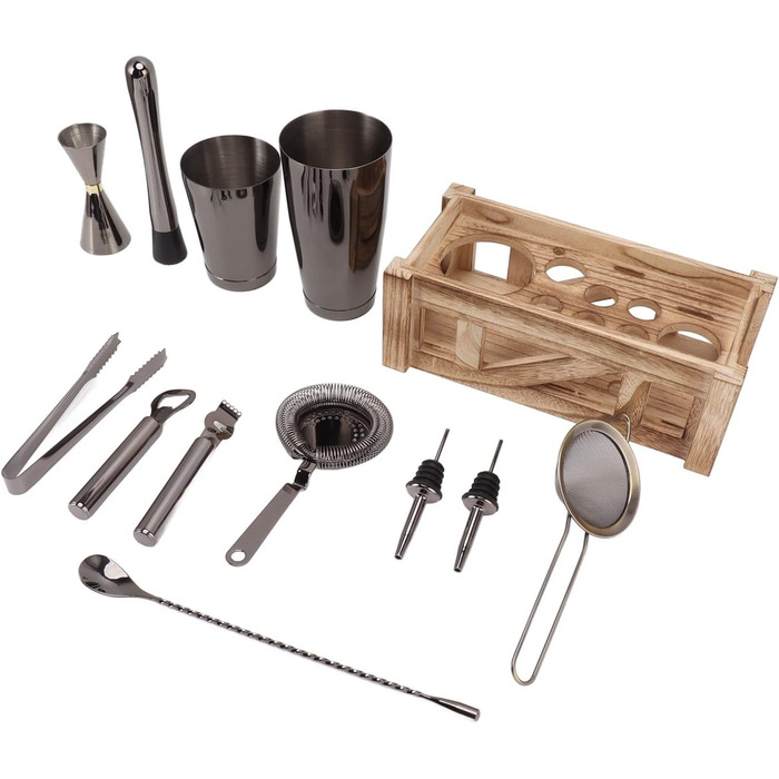Набір для коктейлів з дерев'яною підставкою UPQRSG
