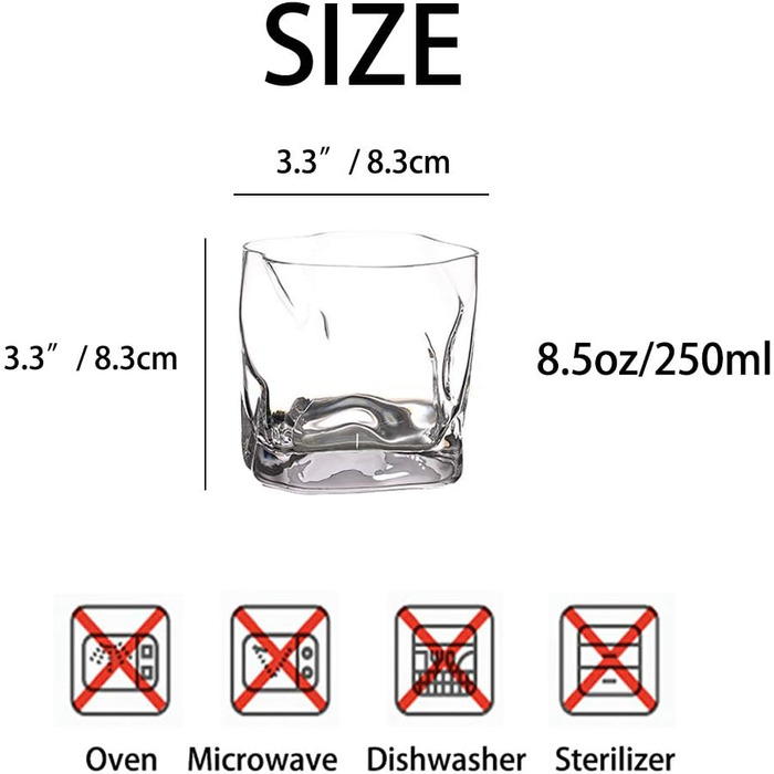 Набір склянок для віскі 250 мл неправильної форми, 2 предмети, Glasseam