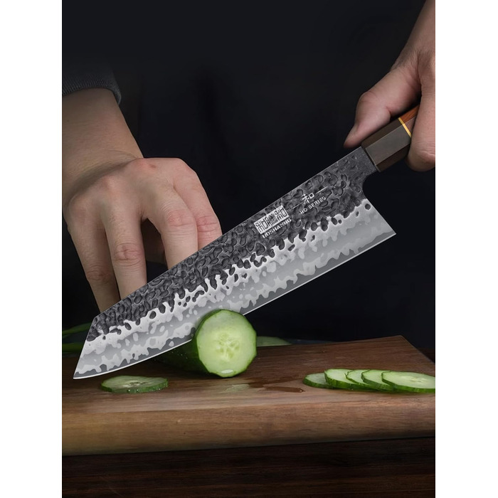 Ніж HOSHANHO Santoku Кухонний ніж ручного кування, ніж Сантоку Гостре лезо 18 см Кухонний ніж з японської серцевини VG10 Ніж для кухарів з ергономічною ручкою Подарункова коробка (ніж для кухарів Kiritsuke 23 см)