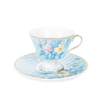 Чашка и блюдце 170 мл синяя гортензия fanquare