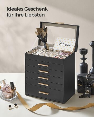 Органайзер для ювелирных изделий 6-уровневый, черный SONGMICS