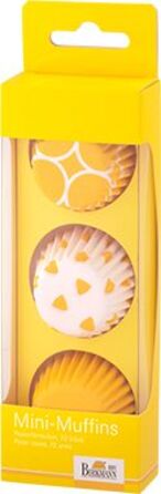Набір форм для випічки міні-маффинов, 72 шт, 4,5 см, жовтий / білий, Colour Splash RBV Birkmann