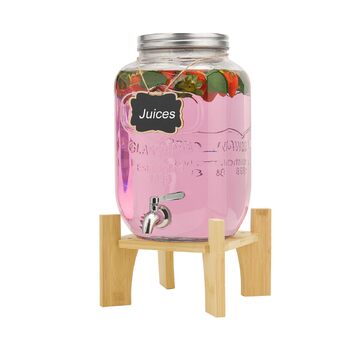 Скляний диспенсер для напоїв з краном 8 л Hisredsun