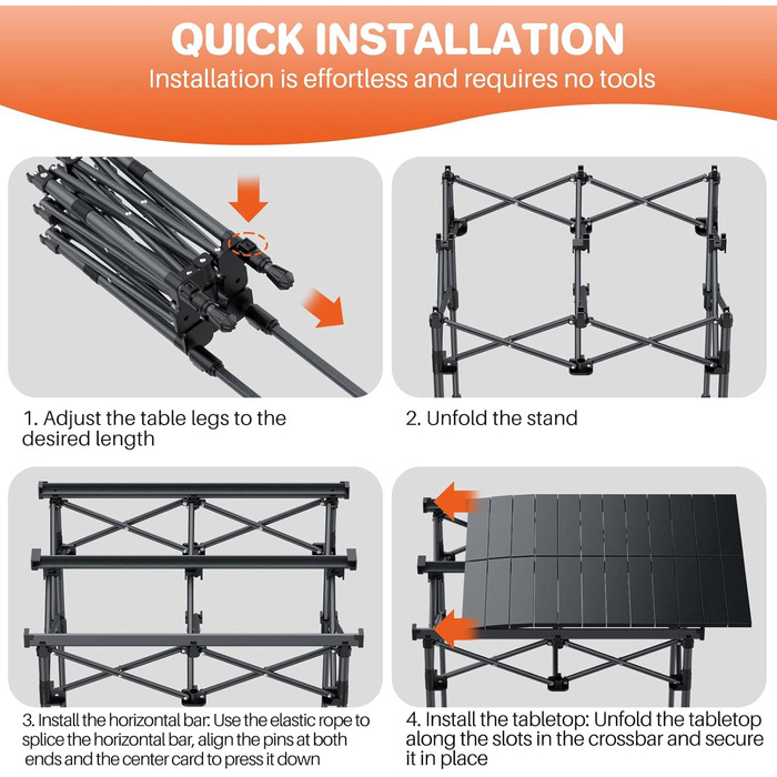 Складной кемпинговый стол 67 x 58 x 44/70 см FUNYKICH