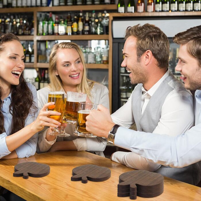 Набір підставок із натурального горіхового дерева 4 шт Generisch