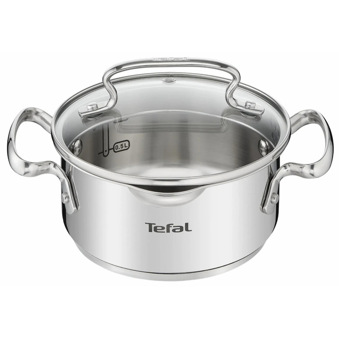 Tefal Каструля DUETTO+, 1.5л, з кришкою, нержавюча сталь, скло