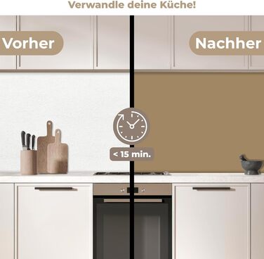 Кухонний фартух 60x250 см, самоклеючий фартух, кухонний фартух, кухонний фасад, самоклеючі кухонні фартухи - Осінь (Палітра - Бежевий, 60 x 300 см)