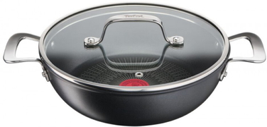 Tefal Сотейник з кришкою Unlimited, 26см, 2.5л, алюміній,скло, чорний