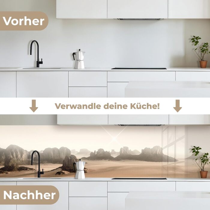 Кухонний фартух 60x80 см Самоклеючий захисний щиток для кухонної стіни Кухонний фартух Кухонні фасади Кухонні фартухи Кухонна стіна Вода - Пейзаж - (Природа - Пісок, 60 x 250 см)