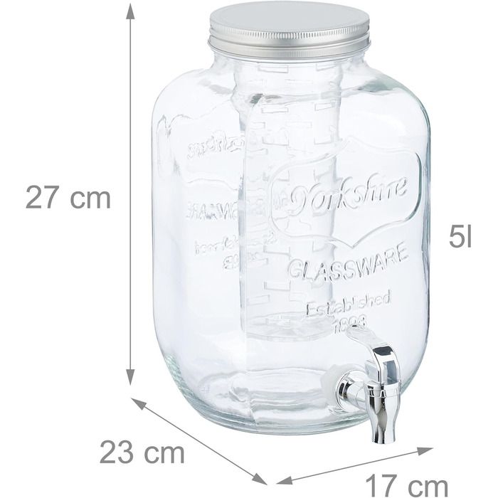 Диспенсер для напоїв з краном та кришкою 5 л Relaxdays