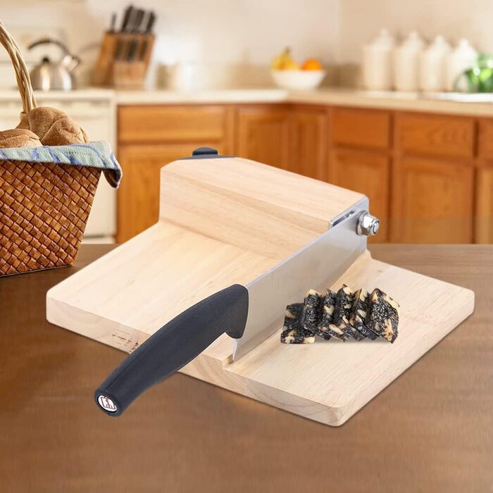 Пристрій для нарізання ковбас з дерев'яною основою Kitchendao