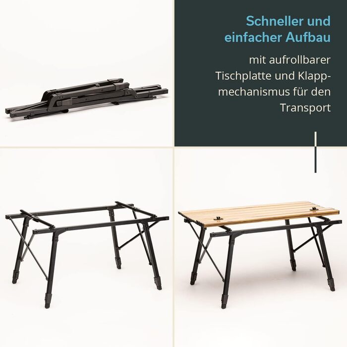 Складной кемпинговый стол 90 х 52 см Skandika