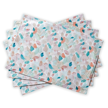 Бавовняні килимки, набір з 4 шт. , декоративні килимки, пасхальні килимки, що миються, для свят, вечерь, весни, літа (33 см x 48 см) (046 - Літній пікнік), 39Hermine, 100