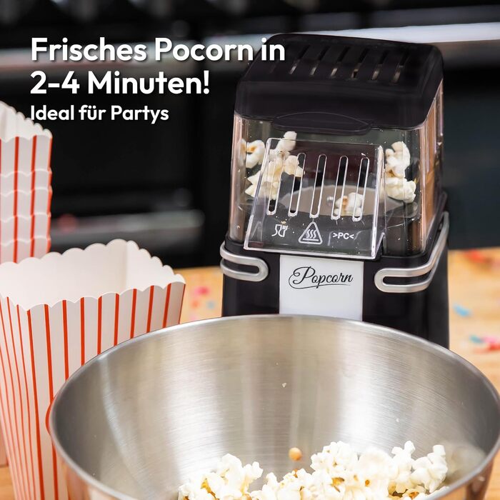 Машина для попкорну в ретро дизайні, чорний Gadgy