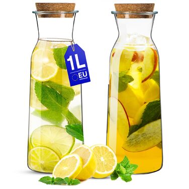 Набір скляних глечиків з кришками 2 шт 1 л KONZEPT