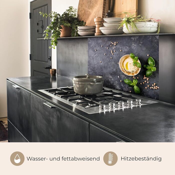 Кухонний фартух 60x80 см Самоклеючий захисний екран для кухні Кухонний фартух Кухонні фасади Кухонні фартухи Кухонна стіна Вода - Пейзаж - (Десерт - Базилік, 60 x 80 см)